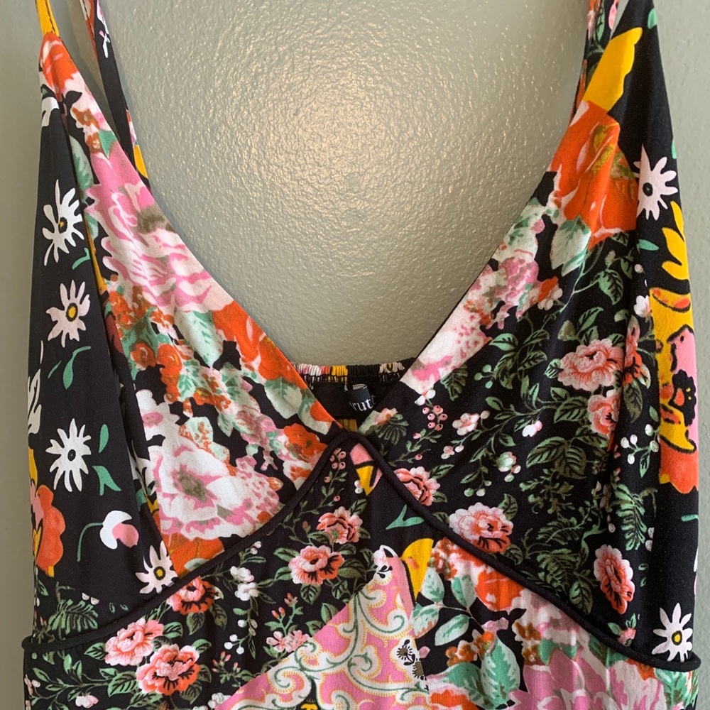 VICI Collection floral pattern tiered print dress